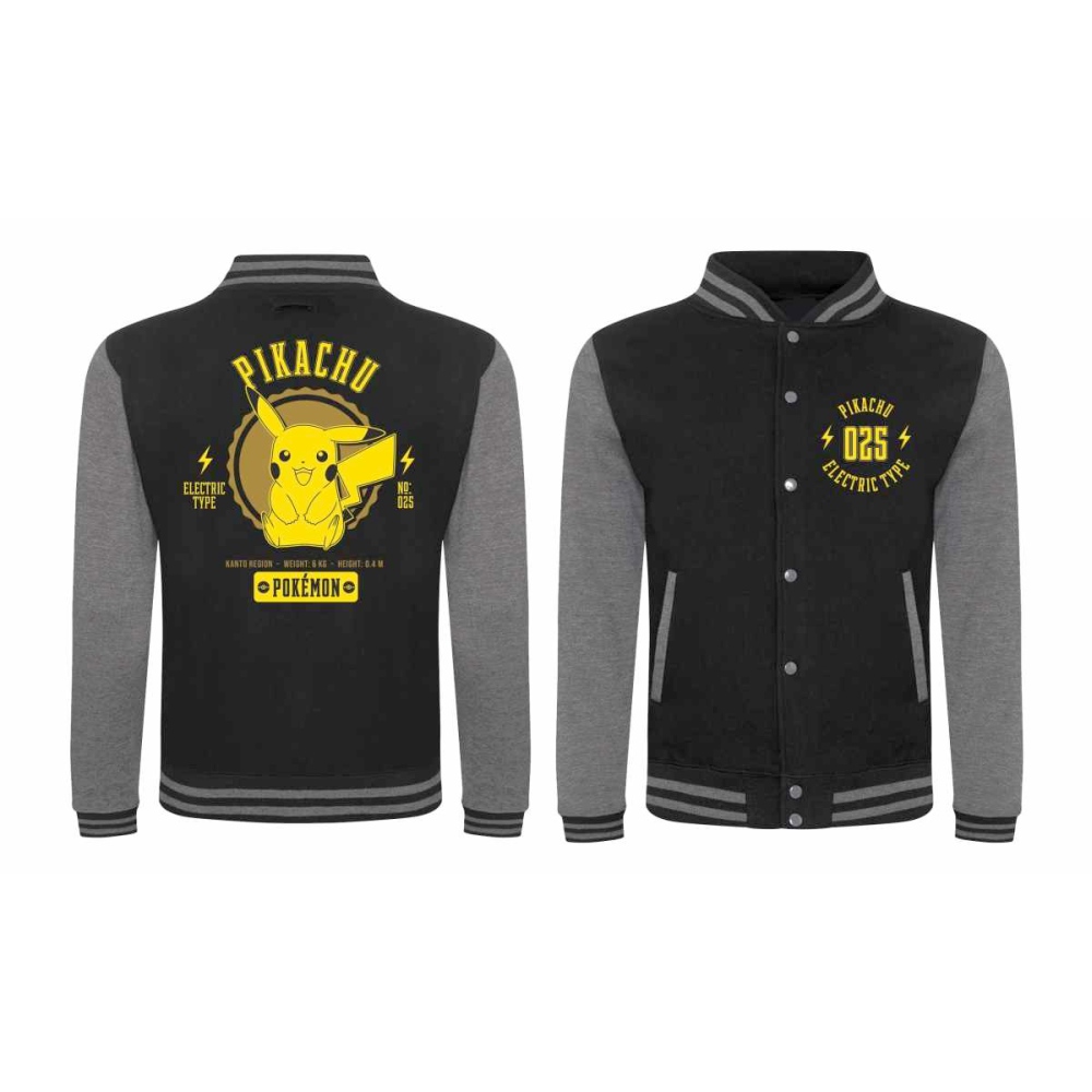Pokémon - Collegiate Pikachu Varsity jacket - Zwart/Grijs